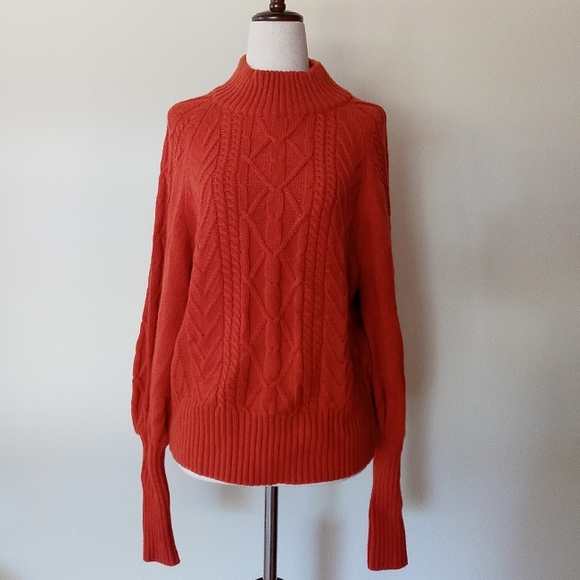 Orange Fall Chunky Sweater - Picture 1 of 4